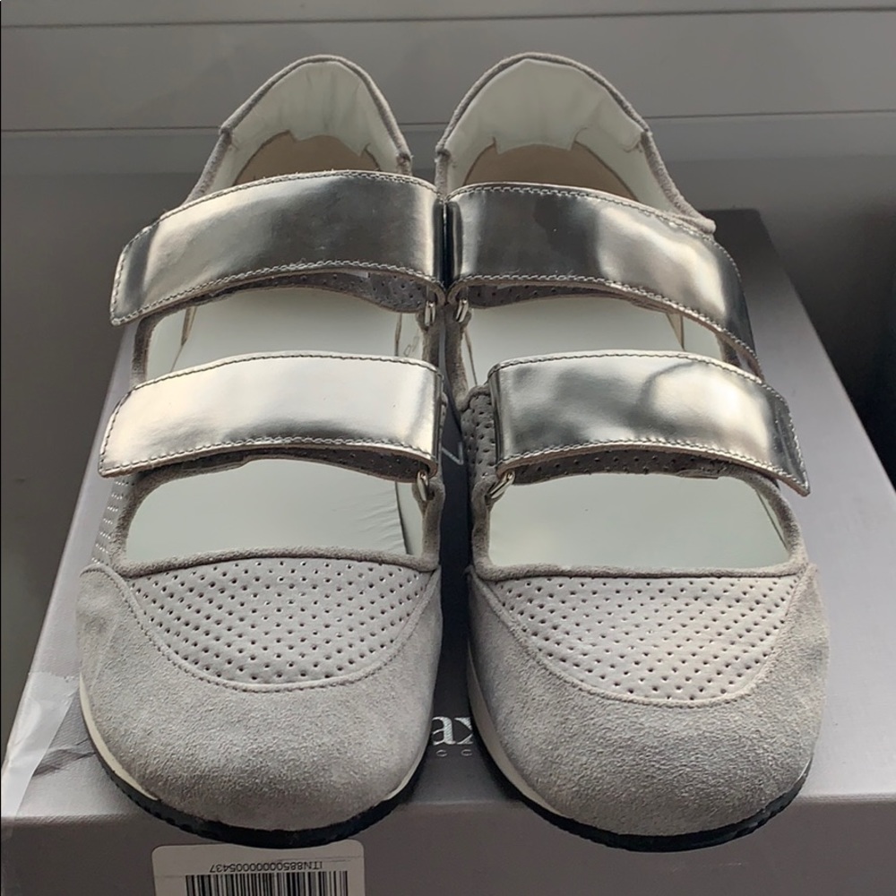 NEW MAX MARA MM34 Gray Perla Velcro Sneakers - Picture 4 of 11